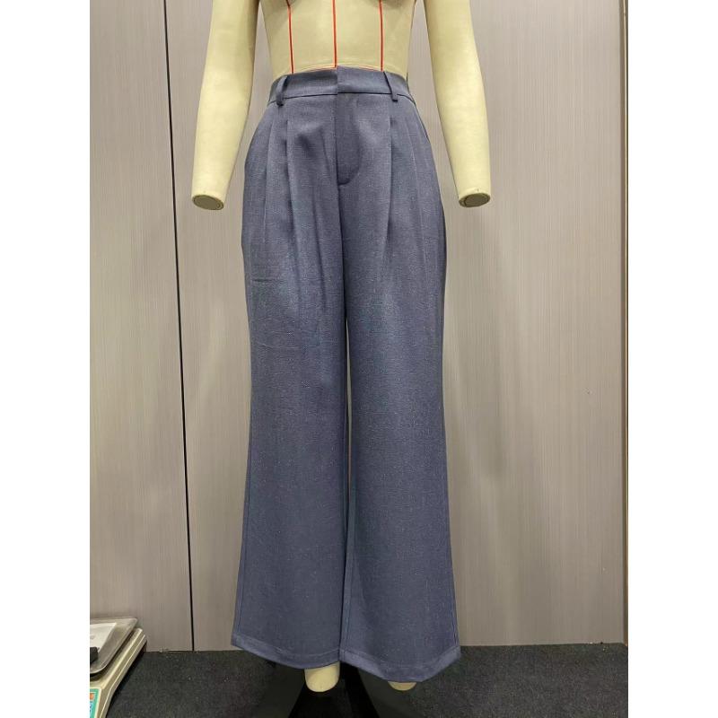 Women High Waist Straight Leg Loose Business Casual Wide Leg Suit Pants