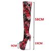 Sexy Flower Over the Knee Boots Female Platform Ultra 19cm High Heels Stripper Boots Women Nightclub Fetish Party Dance Shoes