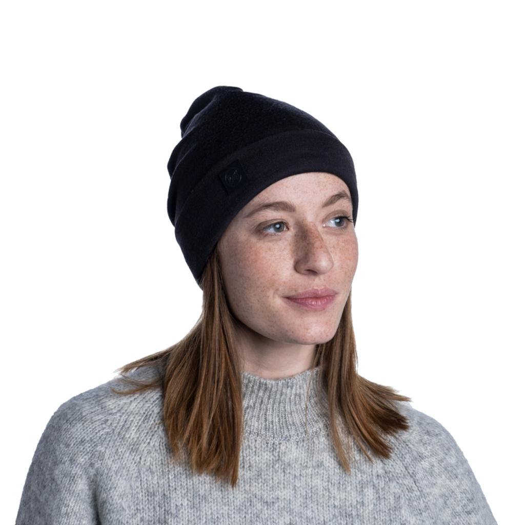 BUFF Merino Heavyweight Beanie, Unisex Black Cap
