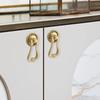 Nordic Solid Brass Cabinet Handle Hardware with Matching Screws Drawer Knobs Pull Handles Kitchen