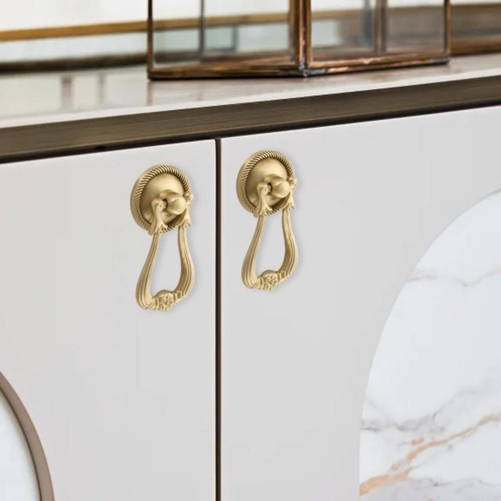 Nordic Solid Brass Cabinet Handle Hardware with Matching Screws Drawer Knobs Pull Handles Kitchen