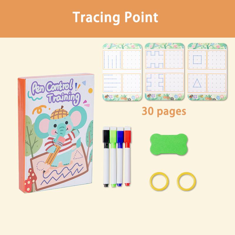 Toddlers Pen Control Books Montessori Learning Toys Tracing Writing Painting Wipe Off Activity Workbook Parish Educational Toys