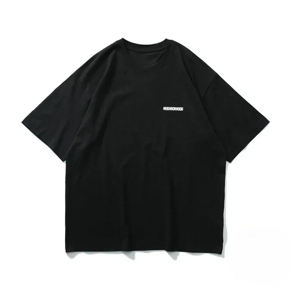 2025 Tokyo Neighborhood Craft and Pride Men's and Women's Printed T-shirt Black and White NBHD Cotton Loose Casual Tshirt Top