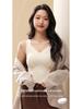 Winter Women's Seamless Cationic Warm Vest with Silk Ribbon Chest Pad and German Velvet