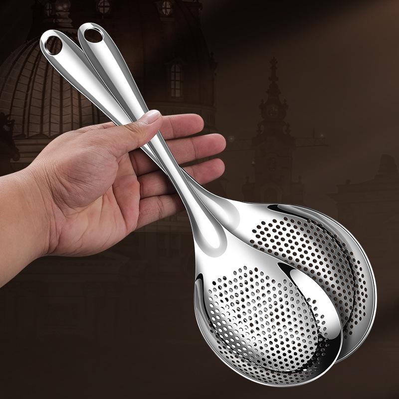 BEPAN 1PC Colander Household Kitchen Stainless Steel Filter Spoon Hotel Fried Large Colander Hot Pot Table Tools Strainers