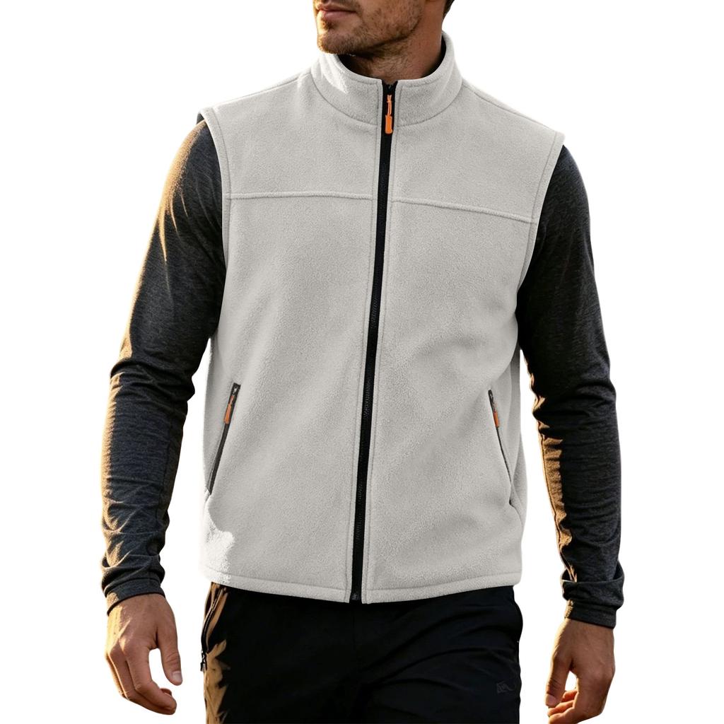 Men's Color Zip-Up Vest for Casual Layering