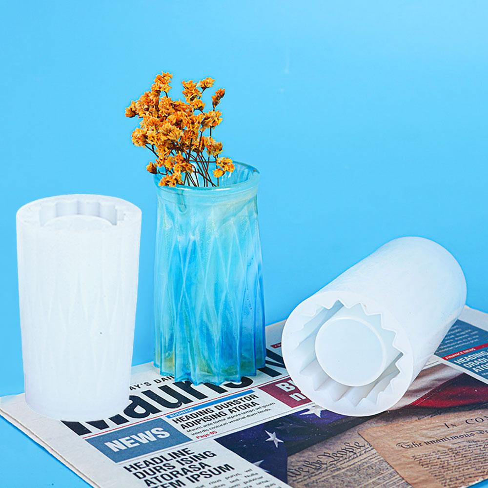 Silicone world Diy Plant Vase Silicone Mould for Making Plaster Flower Pot Resin Molds Pen Holder Gardening Home Decoration