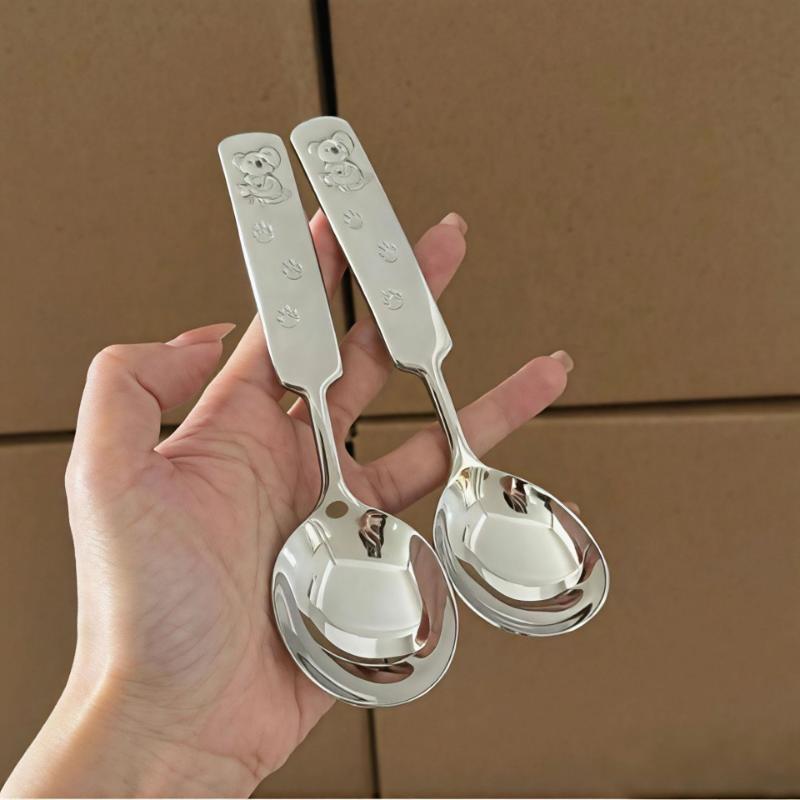 1/3 Stück Cartoon Edelstahl Löffel Koala Muster Kinder Reis Löffel Suppenlöffel Eis Löffel Teelöffel Dessertlöffel