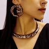 Leopard Print Collar Snail Earrings Fashion Versatile Personality Light Luxury Design Sense Jewelry Set