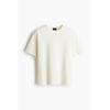 H M Regular FiT Waffle TexTure T sHirT creaM