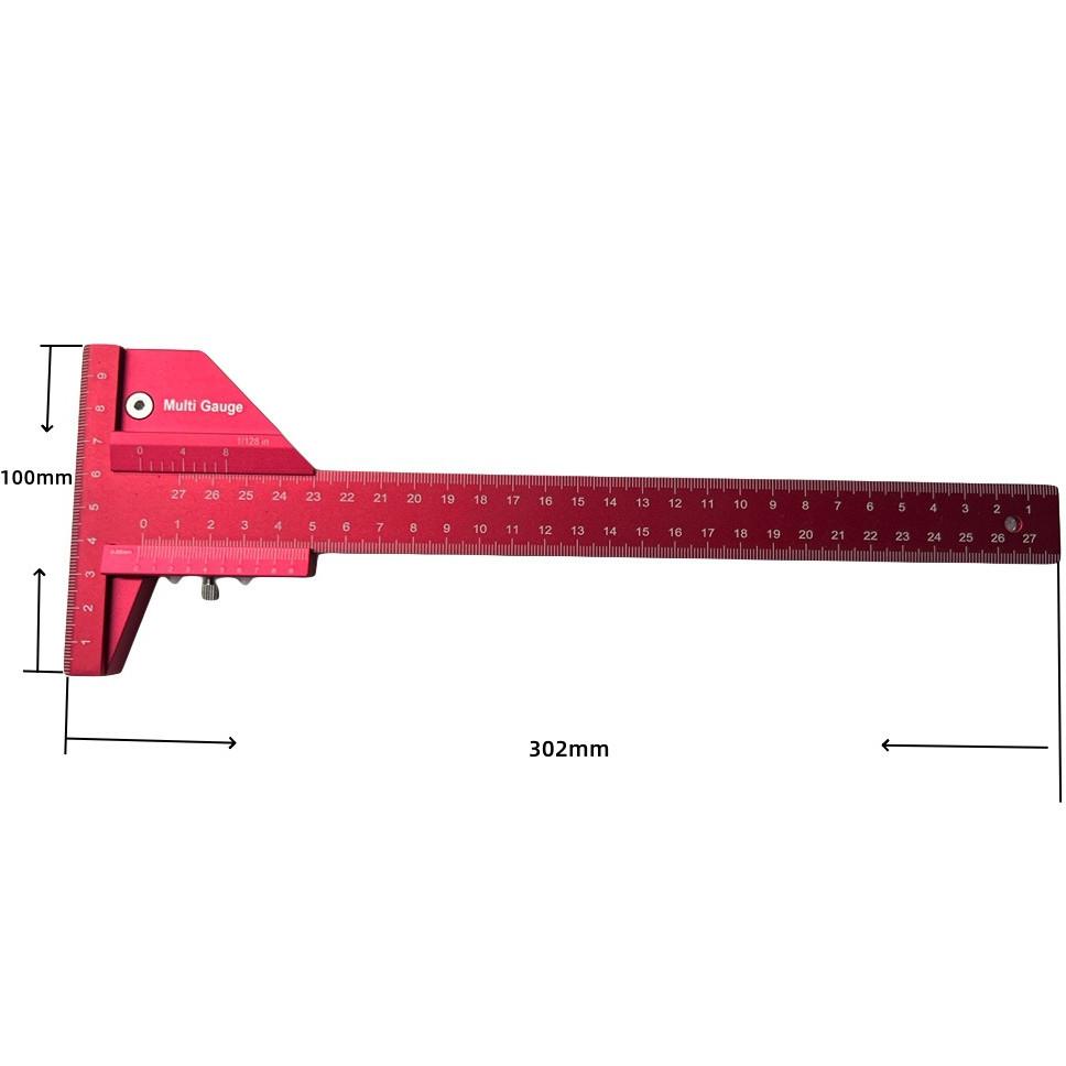 210mm/280mm Portable Woodworking Marking Ruler Aluminum Alloy T-shaped Ruler Household Multifunctional Measuring Tool