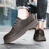 Fashion 2025 Men's British Style Retro Casual Shoes Men Thick Sole Fashion Comfy Work Sneakers  Lace-up Comfortable Outdoor Shoes Mens