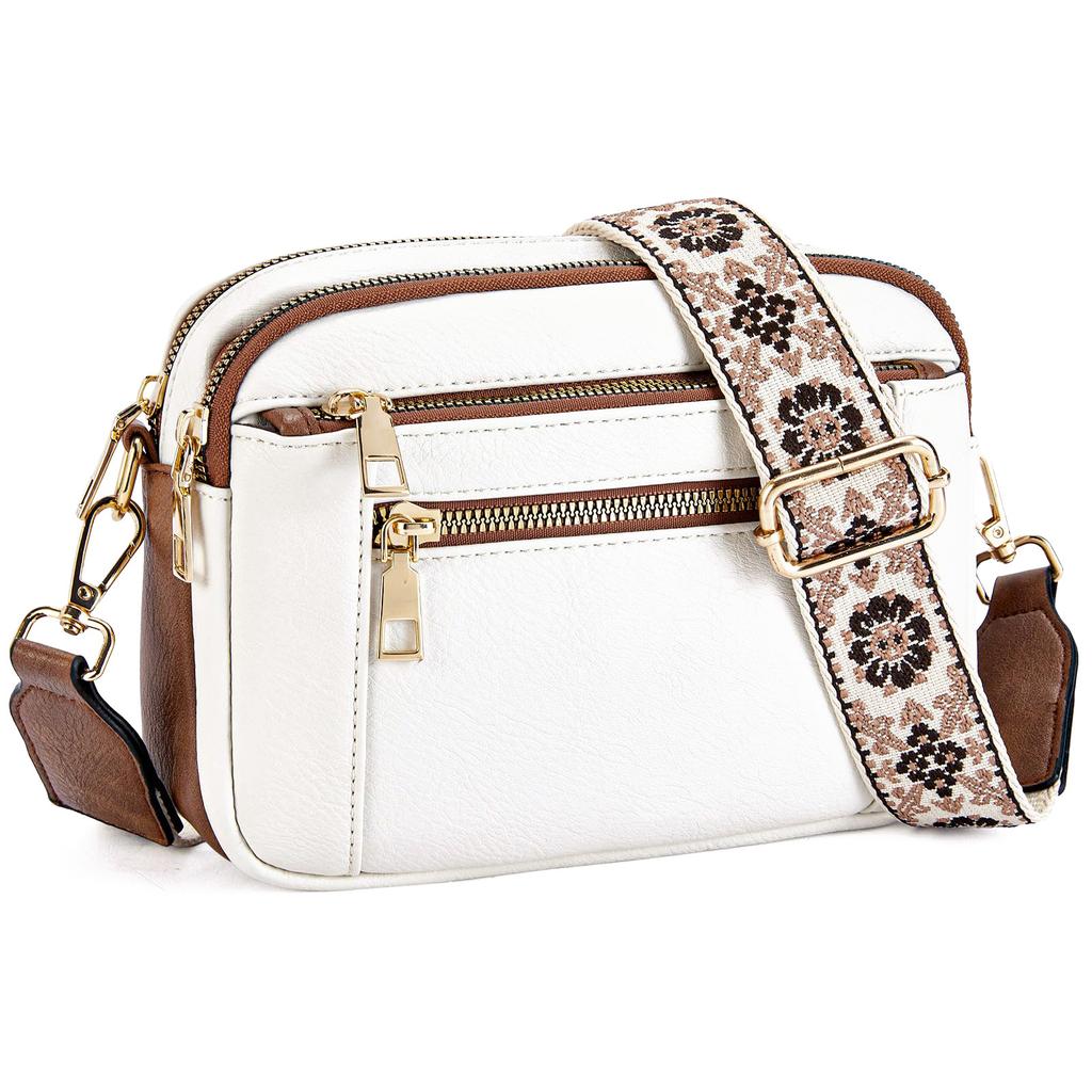 Crossbody kabelka pro ženy Malé crossbody kabelky Trendy veganská kůže s nastavitelným ramenním popruhem Vícekapsa a voděodolný vak