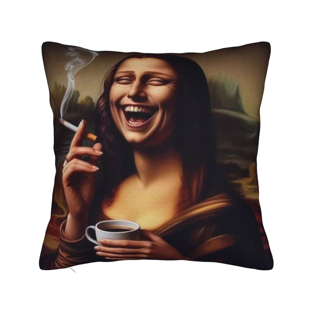 Starry Night Sunflower Mona Lisa Pillow Case Custom Pillow Cover For Living Room Bed Chair Funny Pillowcases