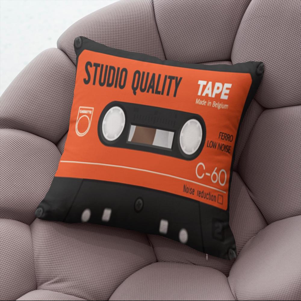 Classic Music Tape Cute Kawaii Camera Pillowcase Decoration Sofa Bedroom Cushion  Home Decor Music Party
