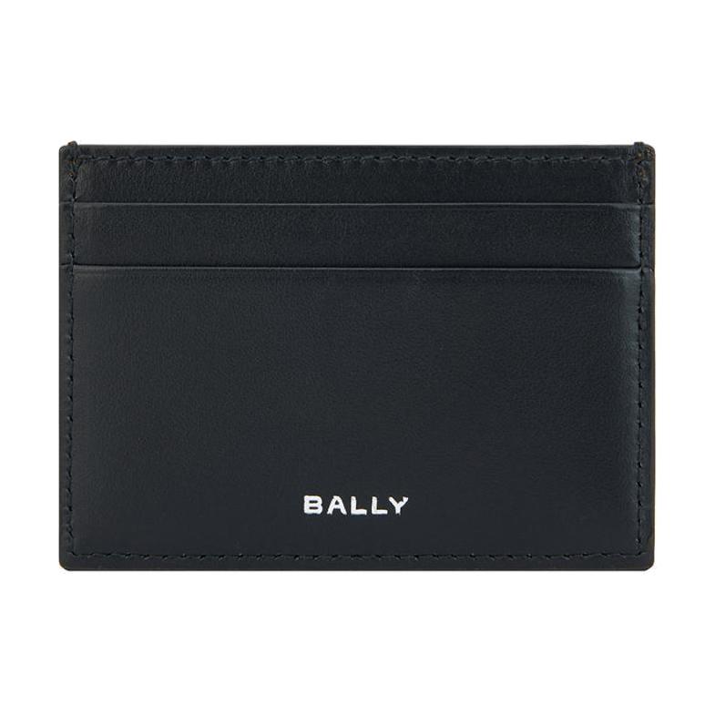 Bally Letter Logo Leather Wallet Women wallet Black 6305069 Basic Set (Bag+Dust Bag/Box)