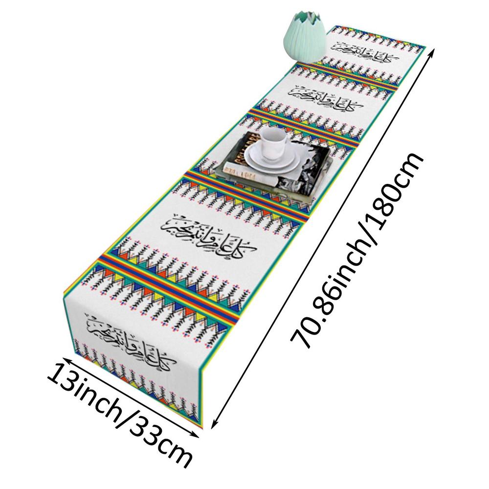 

2024 Ramadan Decoration Eid Mubarak Tablecloth Table Runner EID Mubarak Decor For Home Kareem Islamic Muslim Party Eid Al-Fitr