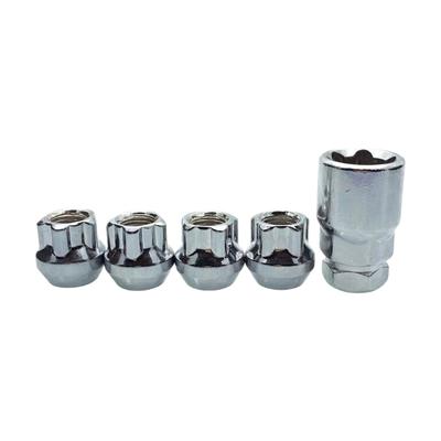 5Pcs Open End Wheel Nuts Lock Anti Theft Steel Nuts M12x1.5 M12X1.25 Anti-Theft Locking Nuts Easy Installation