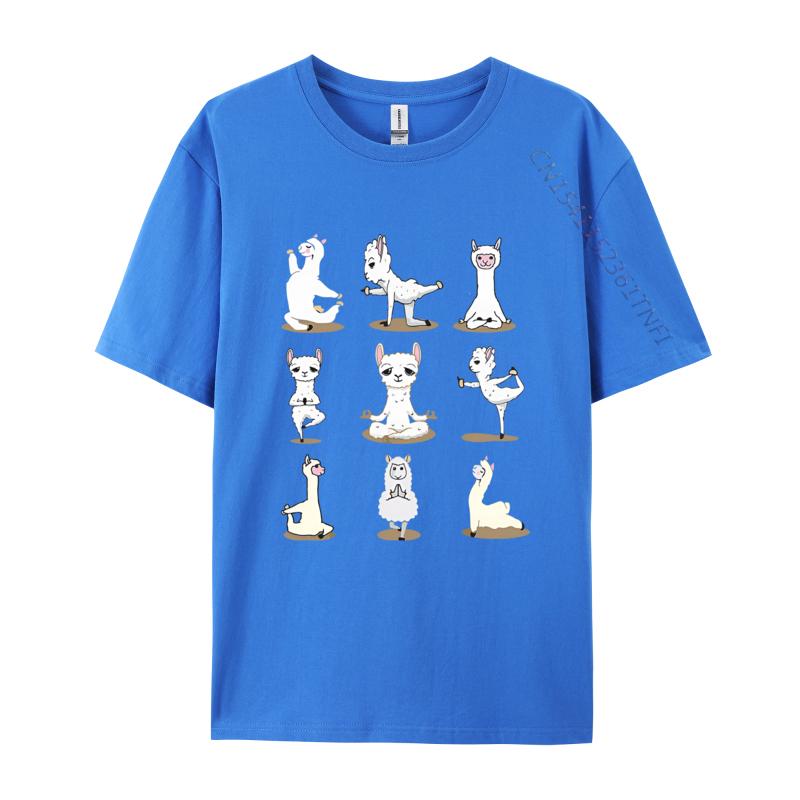 Llama Yoga Poses Yoga Peace Summer TShirt Casual Cotton Mens Tops T Shirt Normal On Sale T Shirt Black