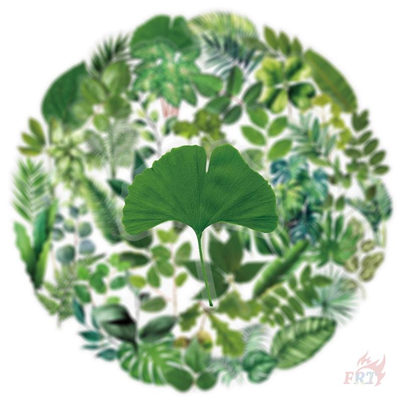 50Pcs/Set Green Leaves PET Stickers Waterproof DIY Fashion Doodle Decals Stickers