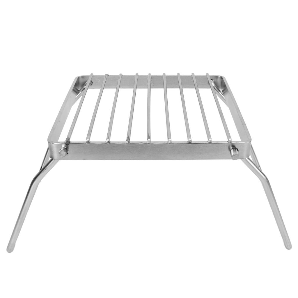 Folding Campfire Grill Stainless Steel Collapsible Camping Stove Grate Rack Net for Barbecue Picnic Camping Backpacking