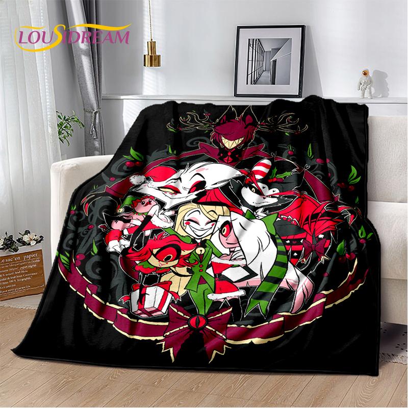 2025 H-Hazbin Hotel Charlie Kreskówkowy Miękki Koc, Miękki Koc Rzutowy do Domu Sypialni Łóżka Sofy Pikniku Podróży Pokrowiec Prezent dla Dziecka