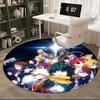 1pc My Hero Academia Characters Round Carpet - Anime Design Chair Mat, Office Gift, Seasonal Decor, Suitable for Home, Living Room