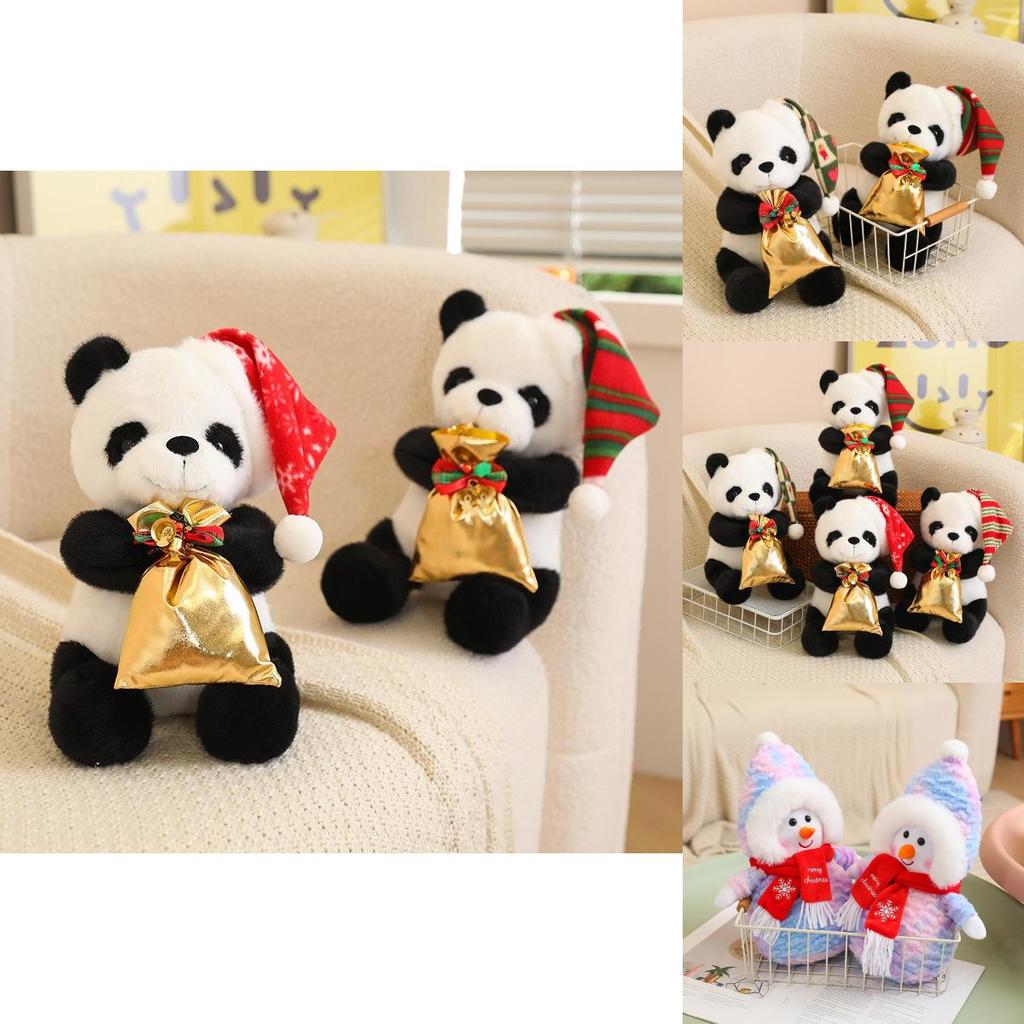 Adorable And Festive Panda Plush Toy For Christmas Celebrations And Gift Giving