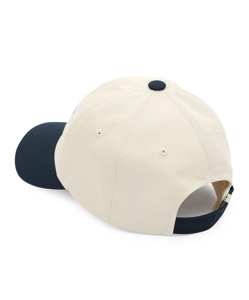 Eondeokeonteulol All-Season Cotton Color Block Logo Soft Top Ball Cap Unisex Baseball Cap College Crew / Authentic B B / Navy