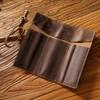 Multi-Compartment Pencil Roll Bag Cowhide Leather Vintage Cowhide Pencil Case  Literary Style