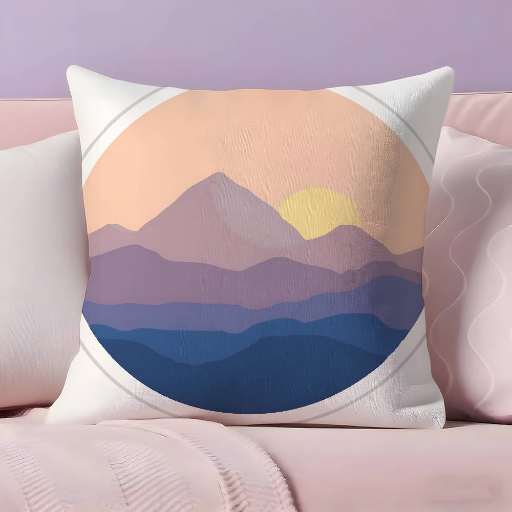 Classic Sunrise Cartoon Pillow Case  Ultra Soft Skin Friendly Fabric Cloud Like Comfort & Concealed Zipper