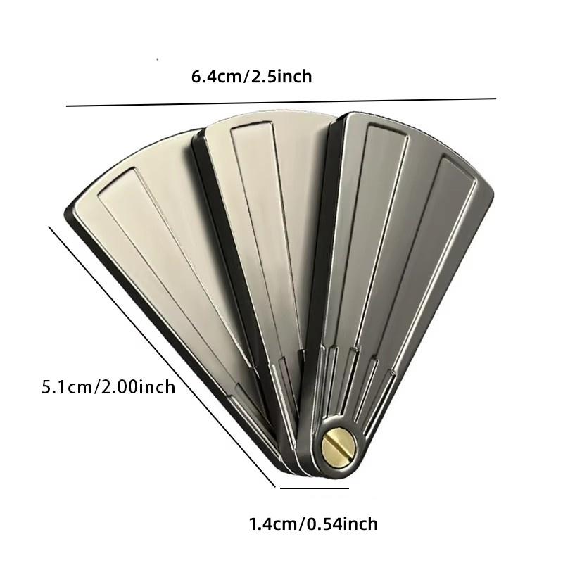 Metal Edc Fingertip Folding Fan Pressure Reducing Push Card Mechanical Coin Toy Anti Stress Relief Sensory Fidget Toy For Adults