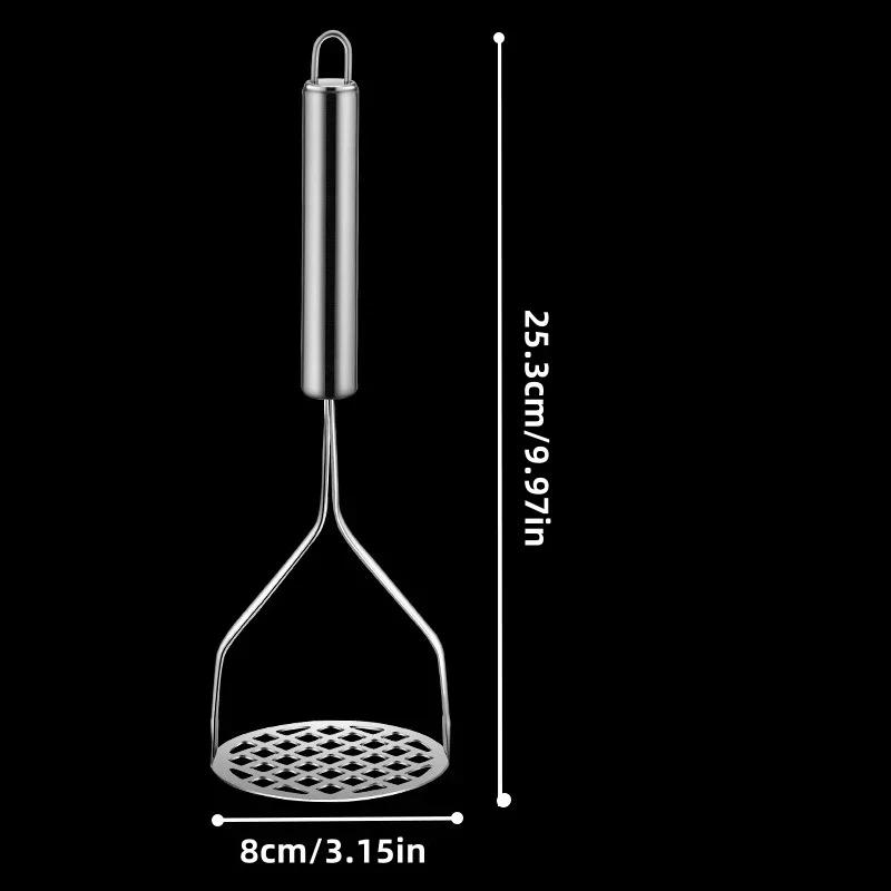 

Creative Fashion Stainless Steel Potatoes Crusher Pusher Kitchen Gadget Creative Mud Press Masher Puree Juice Maker Fruit Tools срібний