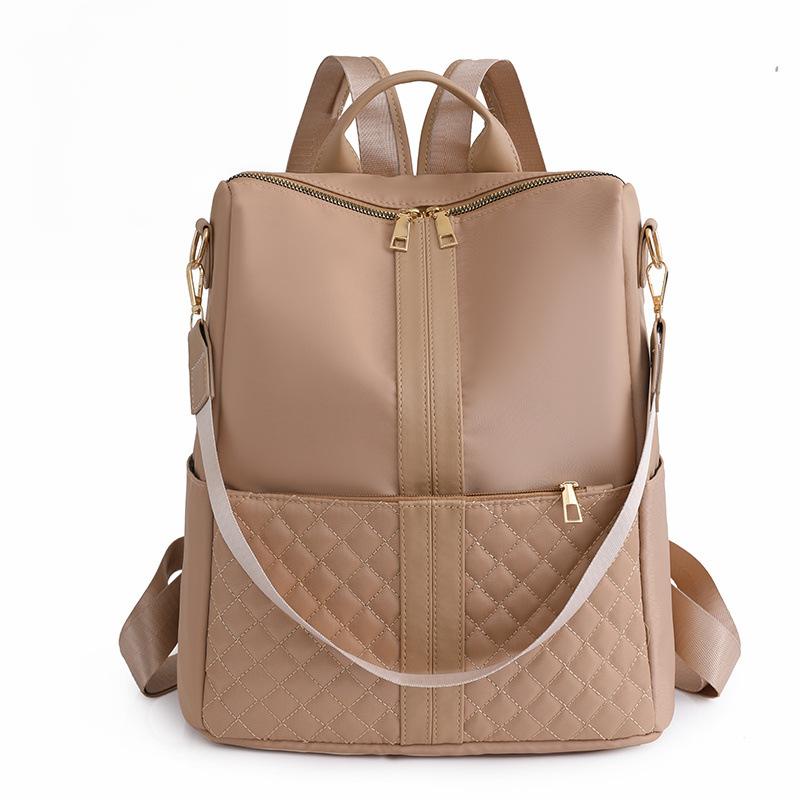 Backpack Women's New Trendy Oxford Cloth Small Backpack Women's Nylon Diamond Grid Car Stitching Fashionable Backpack