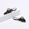 Irregular Bohemian Style Amber Zircon Eardrop Black Gold Jewelry Asymmetrical Women's Earrings Creative Jewelry Drop Earrings