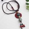 Original Ethnic Style Versatile Clothing Accessories Flower Pendant Temperament Long Necklace Retro Pendant Sweater Chain Autumn and Winter