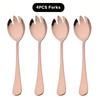 4Pcs Colorful Salad Fork Cutlery Set Dessert Fork Instant Noodle Fork Dinnerware Set Stainless Steel Tableware Kitchen Flatware