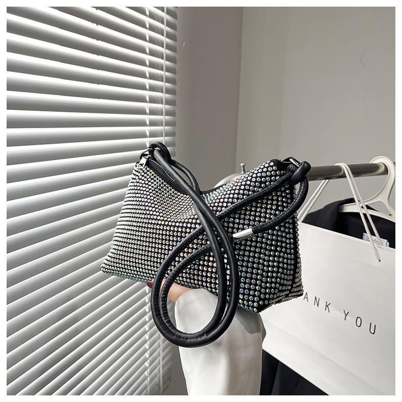 

Fashionable Sparkling Diamond Small Bag Female Bag 2023 Spring And Summer New Trendy Shoulder Bag білий
