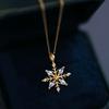 Gold-Plated S925 Sterling Silver Snowflake Pendant Necklace - Elegant, Creative Design for Women