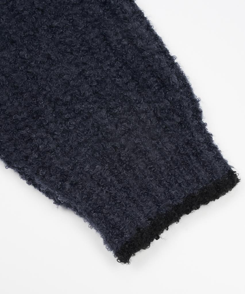 NINEZ V-Neck Boucle Oversized Knit (2 Colors)