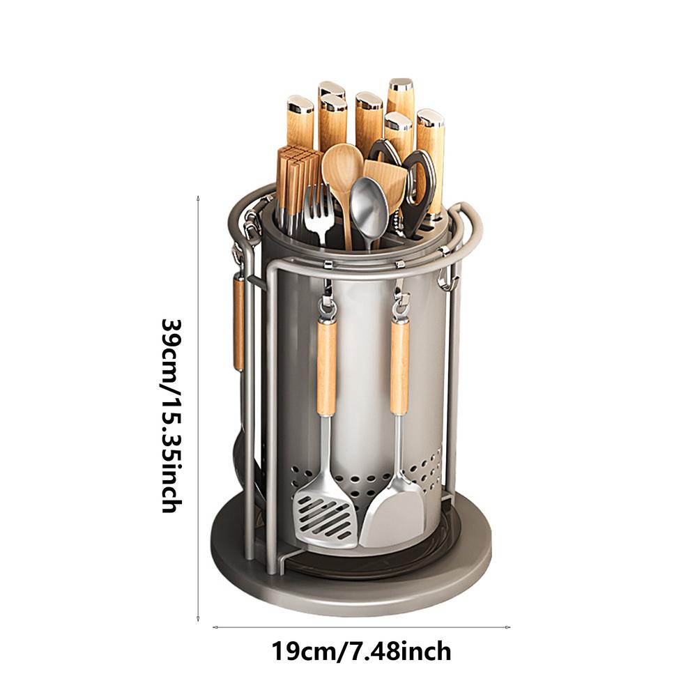 Supporto per coltelli rotanti multifunzionali Supporto per coltelli rotanti Bacchette rimovibili Posate Utensili Serbatoio di stoccaggio Utensile da cucina