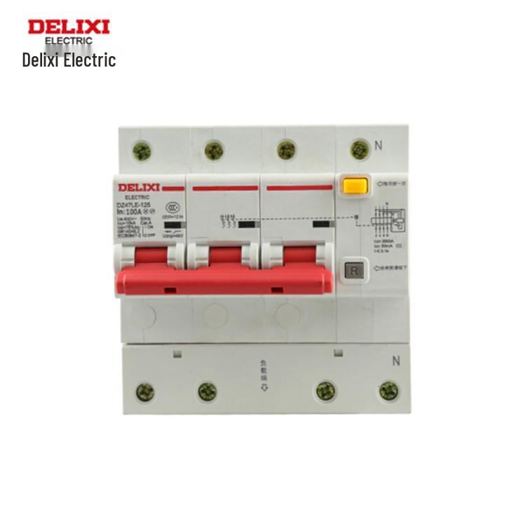 DELIXI DZ47LE-125 Type D High Current Miniature Circuit Breaker with Leakage Protection