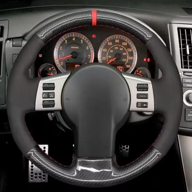 

Hand-stitched non-slip Leather Suede Car Steering Wheel Cover For Infiniti FX35 FX45 2003-2008 Nissan 350Z 2003-2009 style 3