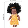 11.8in Simulated Girl Reborn Baby Early Educational African Black for Doll Bed/Sofa Accompany Supplies Vinyl Made Cute F