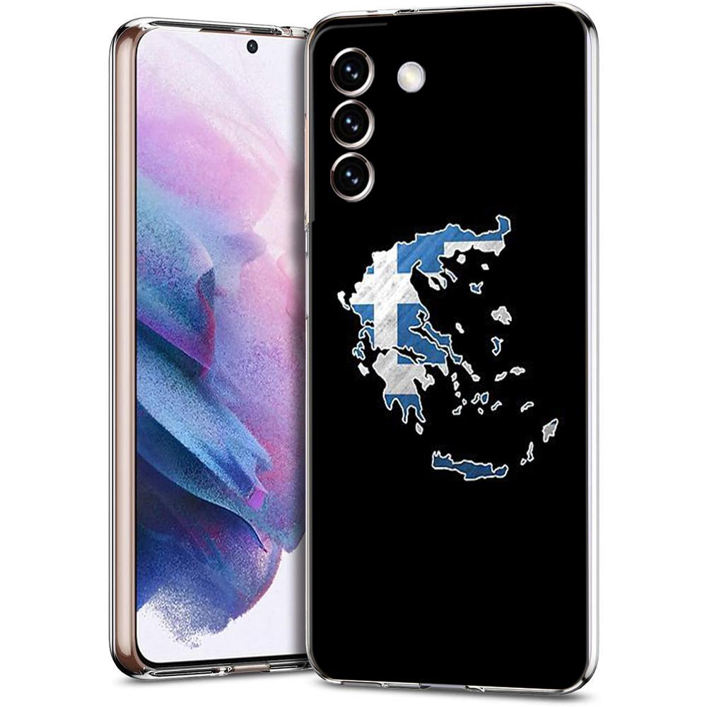 Transparent for Samsung Galaxy S25 S24 S23 S22 S20 S21 FE Ultra S24 S23 S10 S10E S9 Plus Phone Case Soft TPU Greece Greek Flag