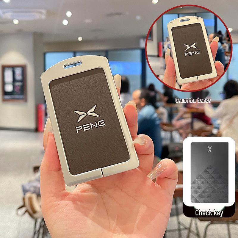 XPeng P7+ 2024 NFC Card Key Case - MONA M03 Car Metal Leather Remote Control Cover.