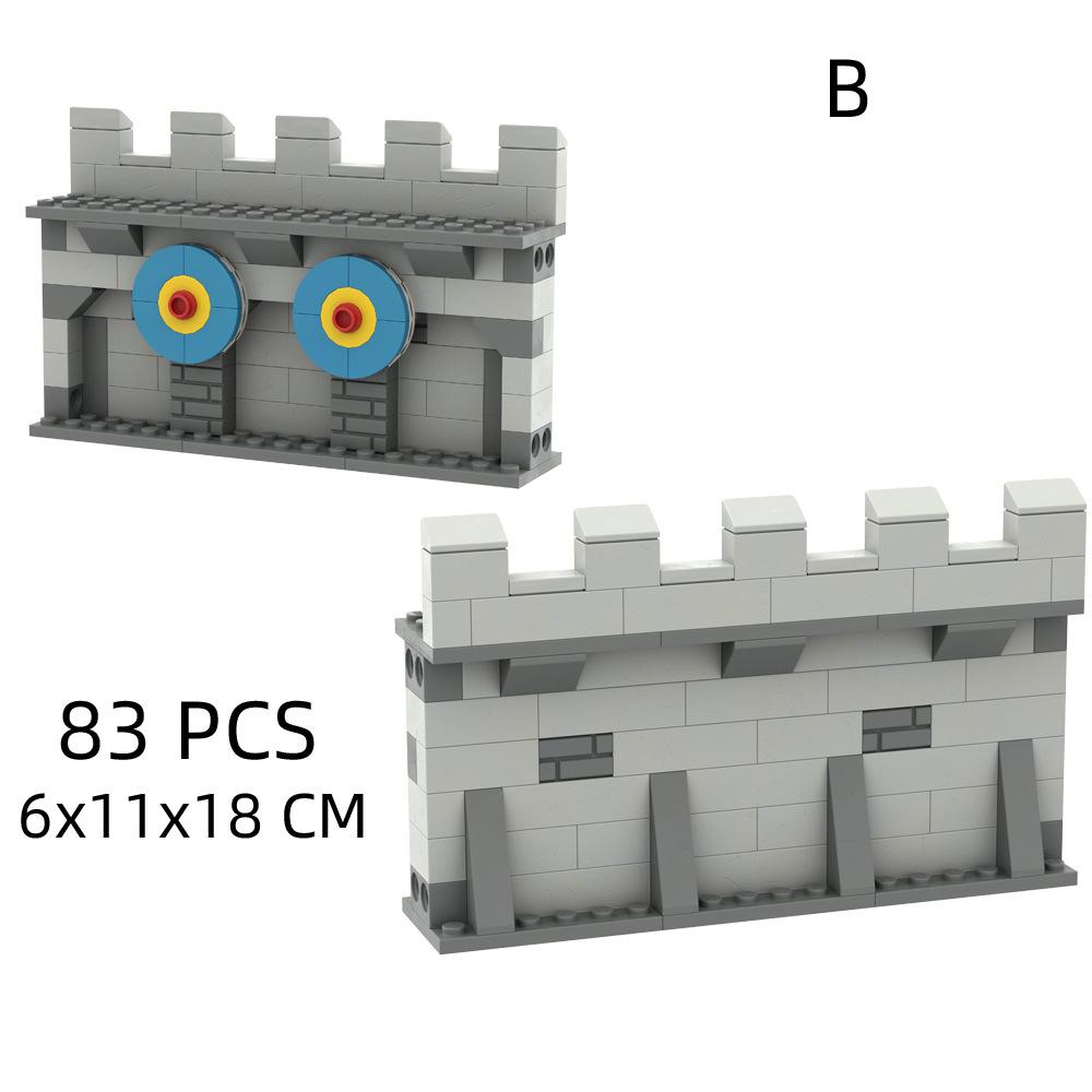 MOC Medieval Building Blocks Solider Figures Knights Gifts City Wall Castle Horse Shed Trial Platform Steel-Making Furnace