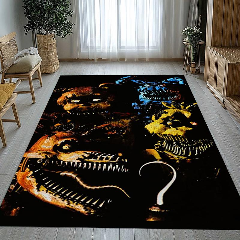 Tappeto Area Antiscivolo Horror Freddy F-FNAF Giochi Soggiorno Tappeto Morbido per Camera da Letto Stanza dei Giochi dei Bambini Divano, Zerbino Decorazione per la Casa Regalo