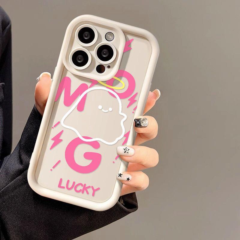 Letter Little Ghost Applicable to iPhone17PorMax Mobile Phone Case 14 Apple 13 Frosted 12/15 Premium Generation
