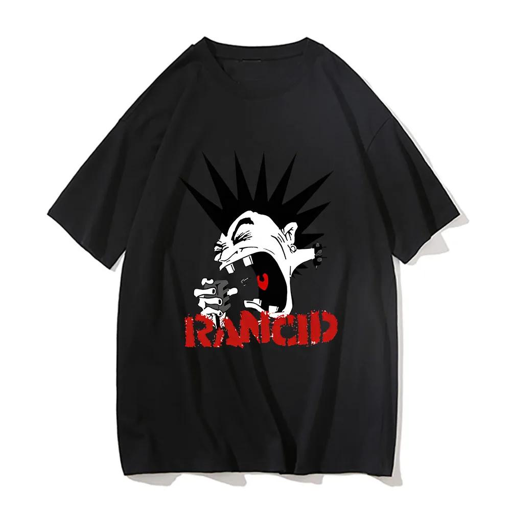 Funko Pop Punk Rancid Microphone Men Graphic Printing Tee-shirt Short Sleeve O-neck Female Male Tshirts  Gift Idea Clothes